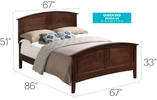 English Elm Hammond Queen Bed with Arch Top Panel, Modern Farmhouse Design, Real Wood Veneer, Foundation Needed Cappuccino 5 L x 86 W x 8 H B078S00417