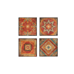 Madison Park Moroccan Tile Global Inspired 4-piece Framed Art Set MP95A-0001 Red