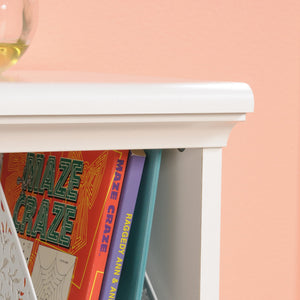 English Elm Bookcase, Engineered wood gray finish with adjustable shelf, compact durable storage for small spaces White B356P354497
