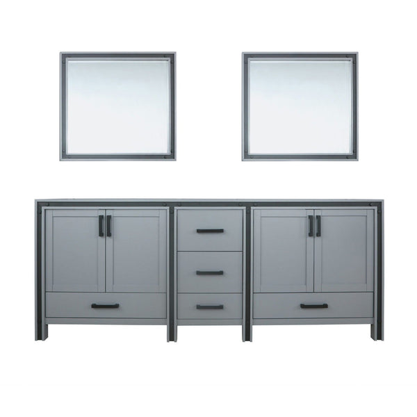 English Elm Dark Grey Double Bath Vanity 84" W With 2 Mirrors - Sturdy Wood, Ample Storage, Fully Assembled Design B2731S00590