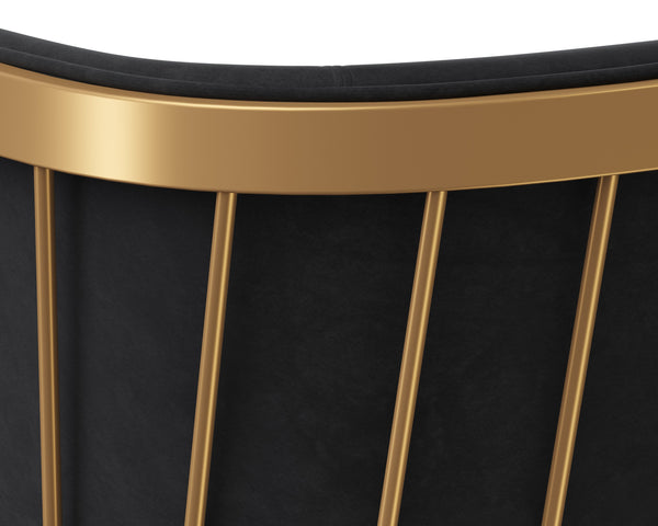 Sunpan Caily Dining Armchair - Modern Elegance with Gold Stainless Steel Frame for Stylish Dining Spaces Abbington Black