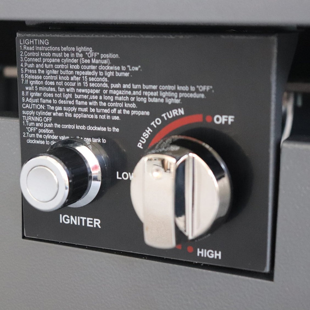 English Elm 25" Steel Outdoor Fire Pit Table with Lid, Stainless Top, Lava Rocks, Weatherproof Base & Cover B120P199398