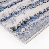 Madison Park Riley Modern/Contemporary Watercolor Abstract Stripe Woven Area Rug MP35-8045 Blue