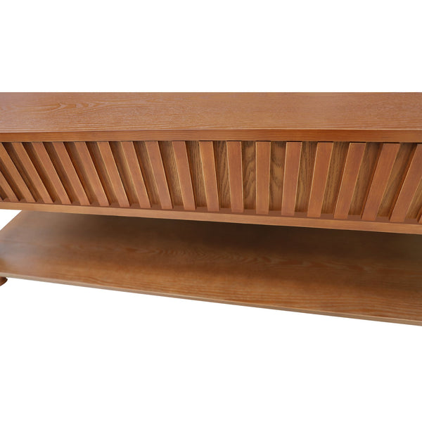 English Elm Mirrored Console Table Silver Glam Entryway Piece with Geometric U Base and Etched Detail Antique Brown W1445P370477