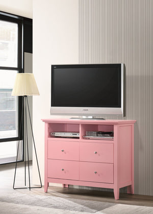 English Elm Hammond Pink G5404-TV Media Chest with Real Wood Veneer, Dovetail Drawers & Nickel Hardware Durable B078108311