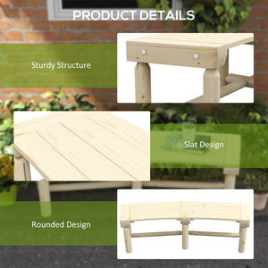 English Elm Outsunny Semicircular Wooden Garden Bench – Elegant Wrap-Around Outdoor Seating For Patios & Yards W2225P174107-GIGA