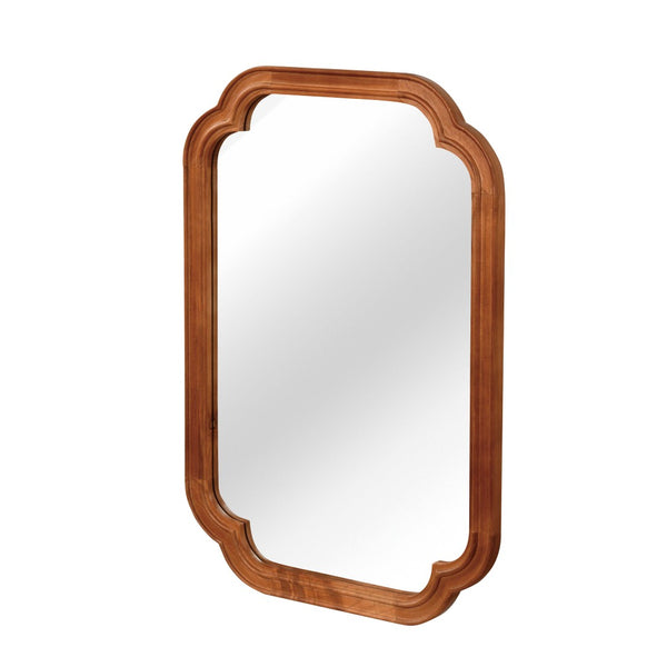 English Elm Yellowish Brown 24" X 36" Handcrafted Solid Wood Frame Mirror - Rustic Charm For Any Space W2203P389112-GIGA