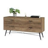 English Elm 4-Drawer Chest, 4 Drawer Dresser Tv Stand For Tv, Dressers Bedroom Furniture Large Storage Tower Unit, Dresser For Bedroom, Closet Living Room, Hallway, 47.2"W X 15.7"D X 23.6"H, Rustic Walnut