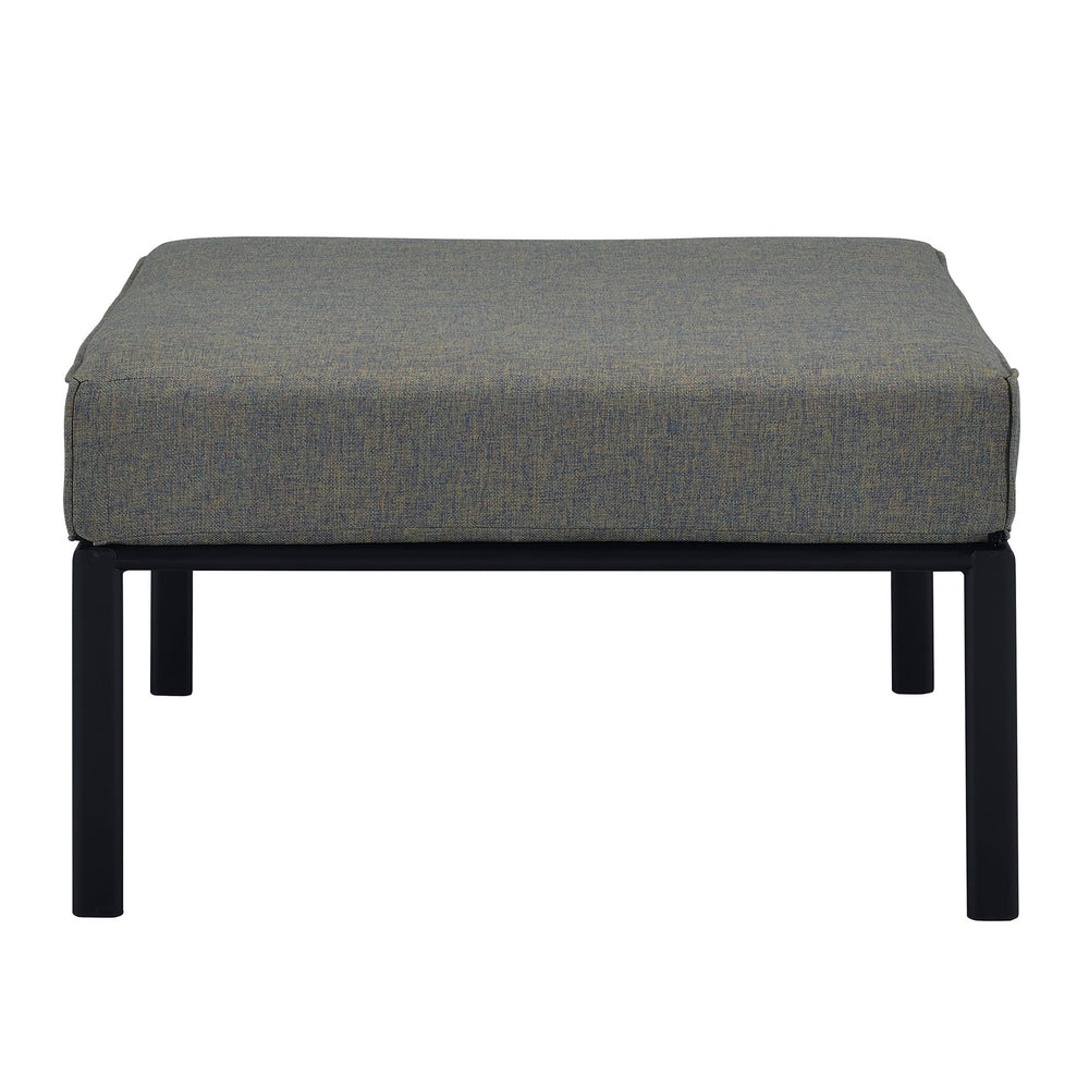 English Elm Grey Outdoor Ottoman with Metal Tube Legs - Waterproof, Fireproof, Anti-UV Fabric, Durable Patio Seat (31.5x29.5x13.2) B062P209338