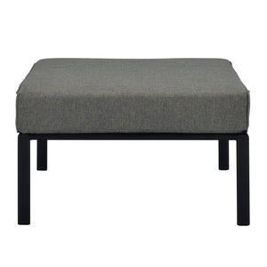 English Elm Grey Outdoor Ottoman with Metal Tube Legs - Waterproof, Fireproof, Anti-UV Fabric, Durable Patio Seat (31.5x29.5x13.2) B062P209338