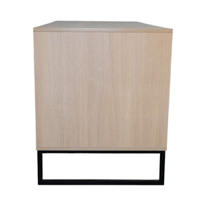 English Elm Modern Wooden Cat House with Built-In Scratching Mat, Sturdy Metal Frame, Sleek Space-Saving Design Light Brown W1412P271586