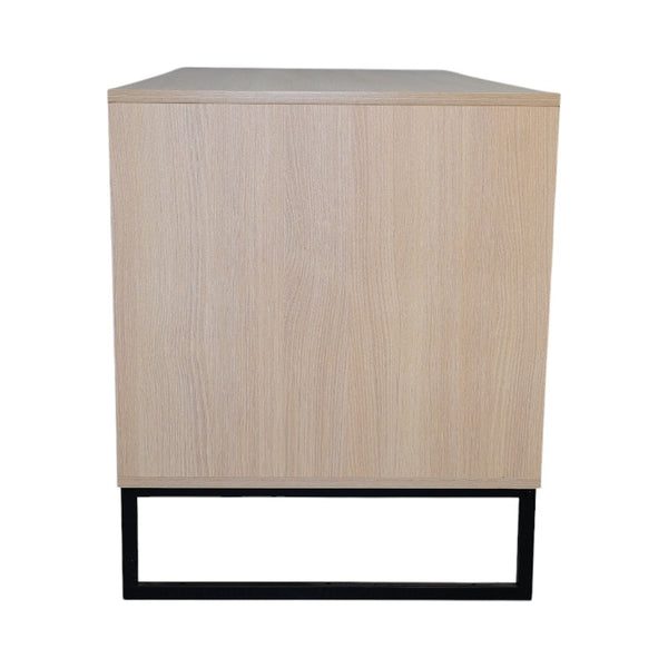 English Elm Modern Wooden Cat House with Built-In Scratching Mat, Sturdy Metal Frame, Sleek Space-Saving Design Light Brown W1412P271586