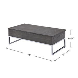 English Elm Rectangular Modern Coffee Table with Wood Top and Metal Frame, Two-Tone Finish for Stylish Living Gray B016P312974