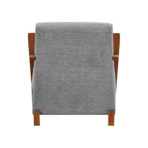 English Elm Ultra-Modern Mid-Century Chenille Armchair with Chestnut Solid Wood Frame, Dacron Foam Comfort, Stylish Seating for Living Room Gray 30.25 L x 28.75 W x 17.25 H B011P308550