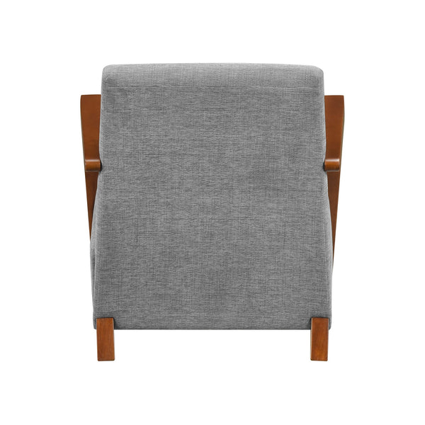 English Elm Ultra-Modern Mid-Century Chenille Armchair with Chestnut Solid Wood Frame, Dacron Foam Comfort, Stylish Seating for Living Room Gray 30.25 L x 28.75 W x 17.25 H B011P308550