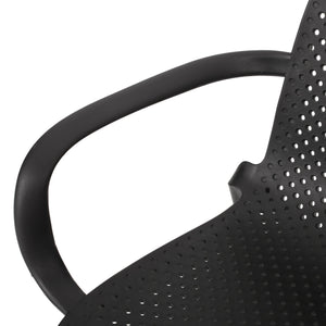 English Elm Christopher Knight Home® - GARDENIA Weather-Resistant Outdoor Dining Chair with Perforated Modern Design and Durable Polypropylene Frame Black 33.5 L x 23.5 W x 23.5 H 68521.00BLK