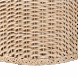 English Elm Braided Rattan Oval Storage Bench Mahogany Frame Lift Top Seat Entryway Boho B2750P467838