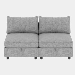 English Elm Love Seat Compact Mid Century Modern Sofa with Hidden Storage for Bedroom or Dorm Grey W680S00132