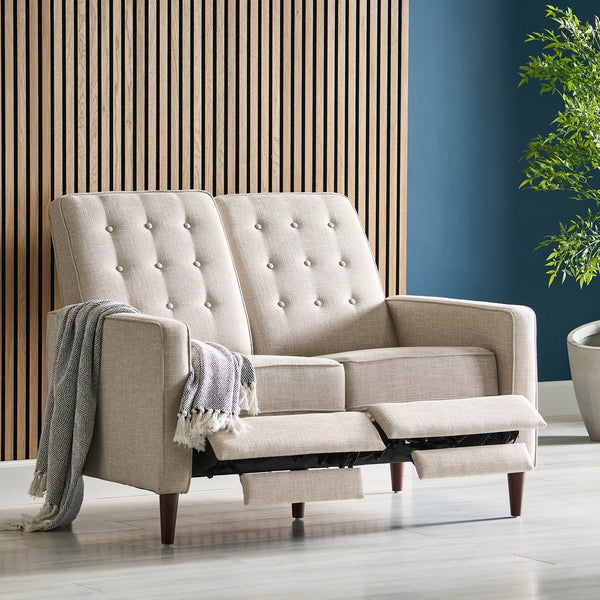 English Elm Christopher Knight Home® - DOUBLE Recliner Fabric Sofa with Plush Cushions and Space-Saving Design for Living Rooms, 49"L Wheat 72478.00FWHEAT