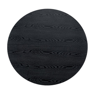 English Elm Round Mdf Dining Table with Gradient Cross Base Compact Modern Seating for Small Spaces Black W3875S00029