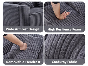 English Elm Modern Minimalist Modular Sectional Sofa - Versatile L-Shape Cloud Couch With Plush Comfort & Style W2959S00002