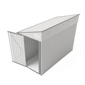 English Elm Campcraft Metal Storage Shed with Sloped Roof Ventilation and Weather Resistant Steel Panels White W1598S00047