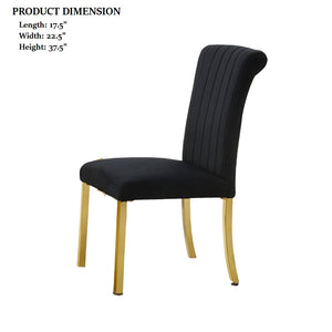 English Elm Contemporary Northall Arm Chair with Sleek Upholstery and Minimalist Profile for Modern Dining Spaces Black,Gold 26 L x 19 W x 17 H B2741P404863