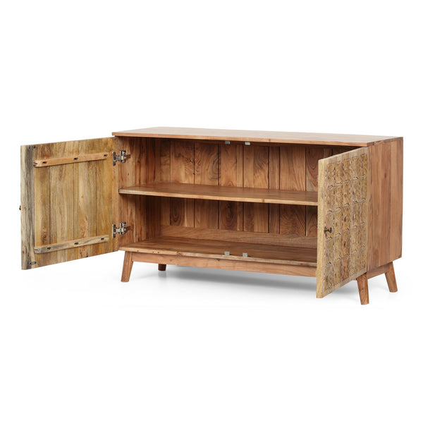 English Elm Christopher Knight Home® - CABINET Acacia & Mango Wood 2-Door Handcrafted Natural Finish Console with Shelves, 47"W x 26.5"H 68738.00