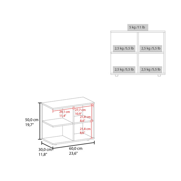 English Elm Console Natural Oak Sideboard Cart with 4 Shelves — Compact Storage, Eco-Friendly Engineered Wood Design B097P369432