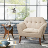 INK+IVY Newport Mid-Century Newport Wide Mid-Century Modern Lounge Chair II110-0455 Beige