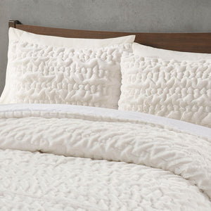 Madison Park Blair Glam/Luxury Ruched Fur Down Alternative Comforter Set MP10-8083 Ivory