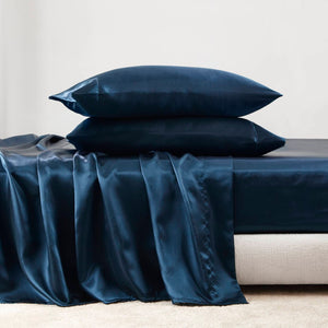 English Elm Satin Luxury Sheet Set For California King Bed - Silky Smooth, Easy Care, Elegant All-Season Comfort B035P294490-GIGA