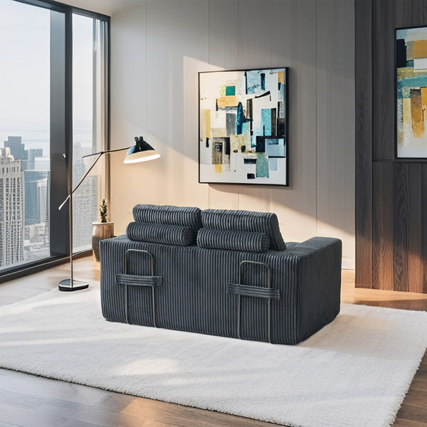 English Elm Loveseat Sofa Bed - Memory Foam Comfort, Space-Saving Design, No Assembly Required, Stylish Corduroy Fabric W2959P379140