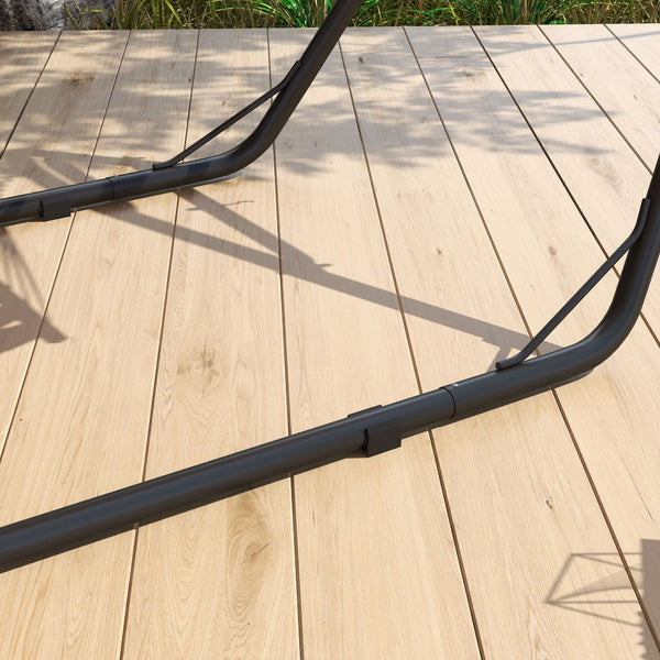 English Elm Outsunny Portable Hammock Stand For 2, Adjustable Steel Frame, 550 Lbs Capacity, Indoor/Outdoor Use W2225P174056-GIGA