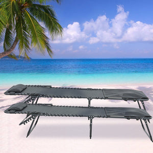 English Elm Face Down Chaise Lounge Chair with Face & Arm Holes, 5-Position Foldable Recliner for Pool Patio Relaxation Black W3162P277282