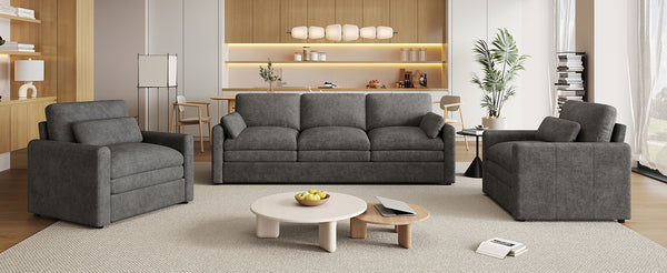 English Elm Cozy Oversized Upholstered Sofa Set - Plush Comfort With Double Cushion Support For Modern Living Rooms N719S001921E