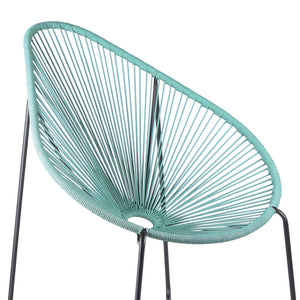 English Elm Lirren Steel Papasan Lounge Chair with Woven Rope Seat, Indoor/Outdoor Durable Design, No Assembly Required Green B2736P354307