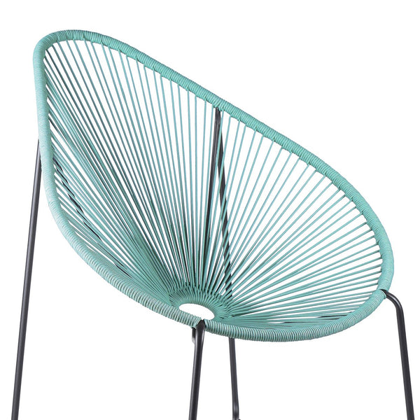 English Elm Lirren Steel Papasan Lounge Chair with Woven Rope Seat, Indoor/Outdoor Durable Design, No Assembly Required Green B2736P354307