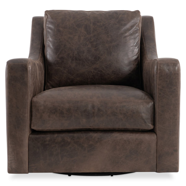 Bernhardt Bernhardt Ventura Leather Swivel Chair With Deep Cushioning, 360° Smooth Swivel, Tailored Silhouette 352SLO