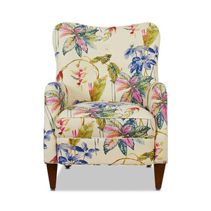English Elm Jennifer Taylor Home - Paradise Upholstered Arm Chair - Elegant Off-White Floral Cotton Accent For Living Rooms & Bedrooms B2719P238243