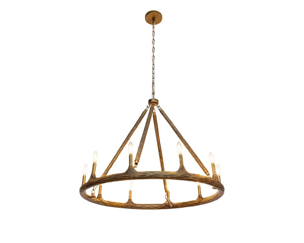 Sunpan Wolfgang Chandelier - Stunning Ceiling Fixture with 10 Bulbs, Elegant Design & Luxurious Finish Antique Brass