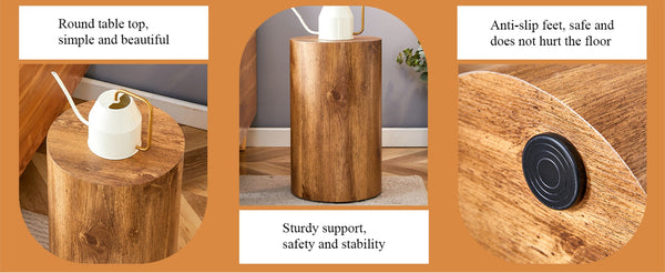 English Elm The Cylindrical Table - Stylish Multi-Use Solution For Small Spaces, Coffee Table & Desk Alternative W1151P200296-GIGA