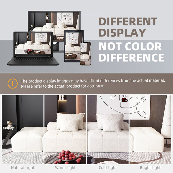 English Elm Modern Oversized Modular Sectional Sofa With Ottomans & Pillows - No Assembly, Soft Chenille Comfort W1885S00061