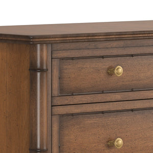 A.R.T. Furniture Harbor Bachelors Chest - Rustic Elegance with Ample Storage and Classic Brass Accents for Any Space Warm Walnut 338158-2731