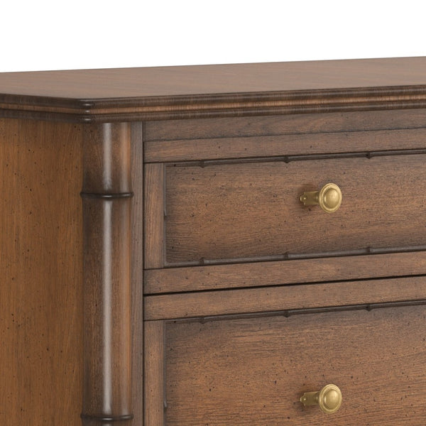 A.R.T. Furniture Harbor Bachelors Chest - Rustic Elegance with Ample Storage and Classic Brass Accents for Any Space Warm Walnut 338158-2731