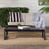 English Elm Walker Edison - Modern Solid Wood Slat-Top Outdoor Coffee Table – Black Wash