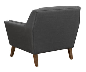 English Elm Wallace & Bay - Gray Accent Chair — Mid-Century Modern Charcoal Pebble Fabric, Easy-Care, Plush Support, 37.4"W B361P384452