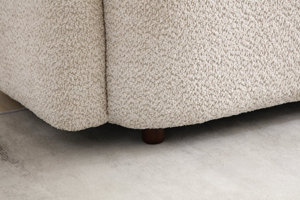 English Elm (Upgrades) Modern 3-Seat Sofa & 2 Chairs Set In Luxurious Light Beige Boucle For Stylish Comfort W2664S00055