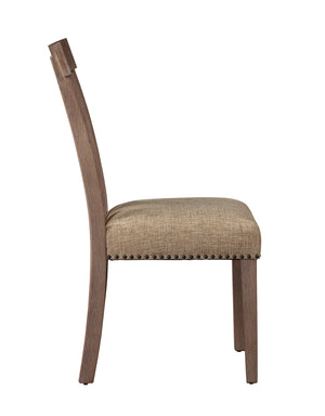 English Elm Nathaniel Upholstered Fabric Side Chair with Slatted High Back and Nailhead Trim, Set of 2 Maple 41 L x 20 W x 13 H B2726P265150