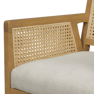 English Elm Natural Rattan Woven Armchair Set Rubberwood Farmhouse Coastal Dining Seating Pair Beige,Natural N776P385750N